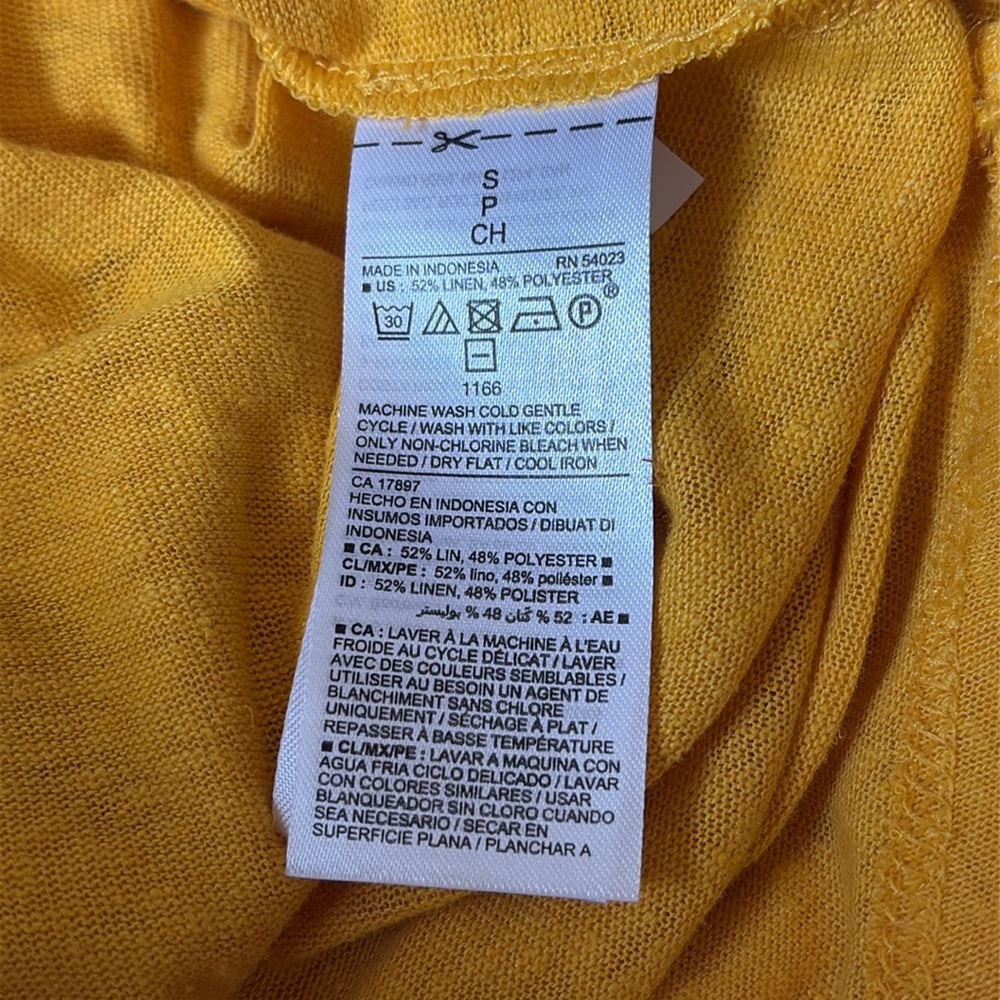 NWT Old Navy Linen-Blend Relaxed Tie-Back Sleeveless Tank Top Women Small Yellow - Picture 7 of 7